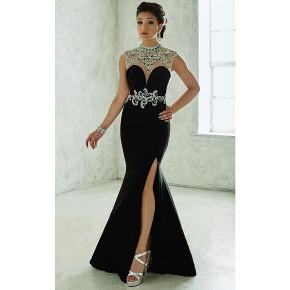 Tiffany Designs Dresses & Skirts - Tiffany Designs Jersey Rhinestone Grad Gown 46039 Majestic Purple